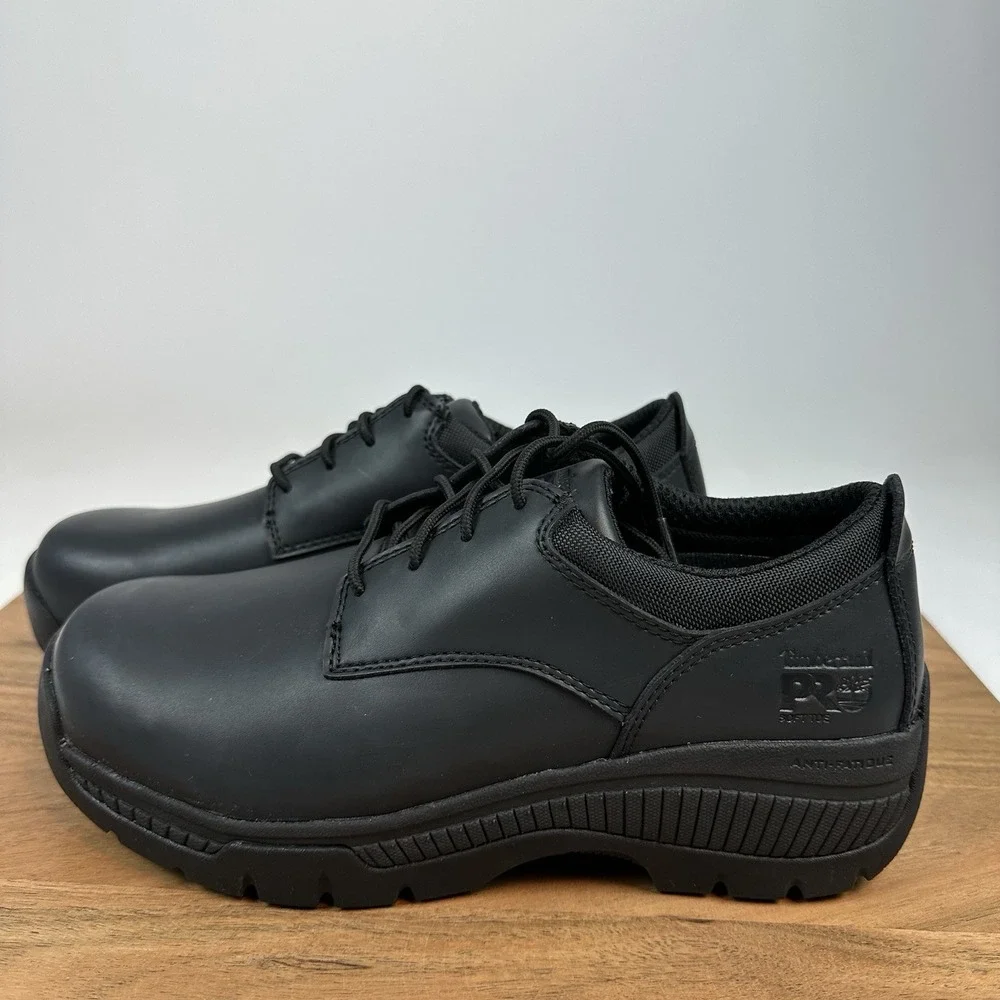 New NIB Mens‎ Timberland Pro Valor Duty Black Oxford Soft Toe Shoes Sz 6.5 W